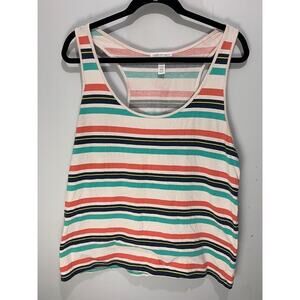 Striped Multicolor Womens Racerback Tank Top By Ambiance Apparel Size 2X